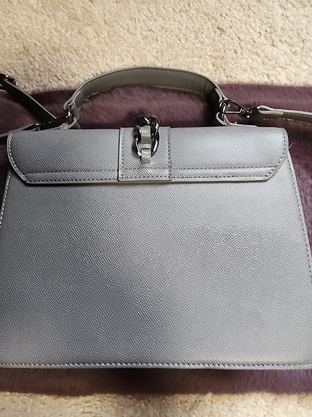 Badgley Mischka Grey Satchel/Crossbody $45 Like New - Picture 4 of 8